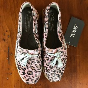 Toms+ Orchid Cheetah Tassel Classics Sz W6.5